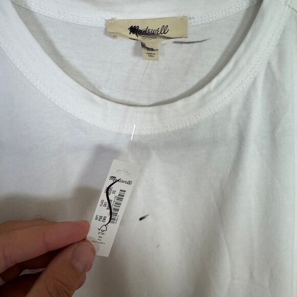 Madewell The Perfect Crewneck Tee WMNS XS White Cotton Short Sleeve Lightweight - Picture 5 of 9